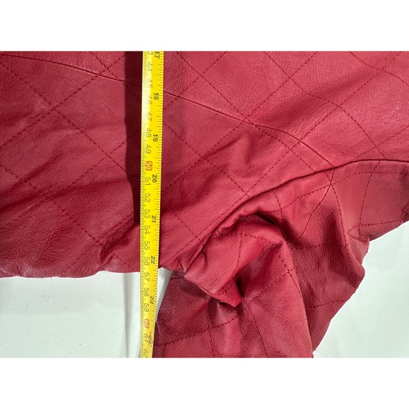 Dialogue Red Leather Jacket - Picture 6 of 7